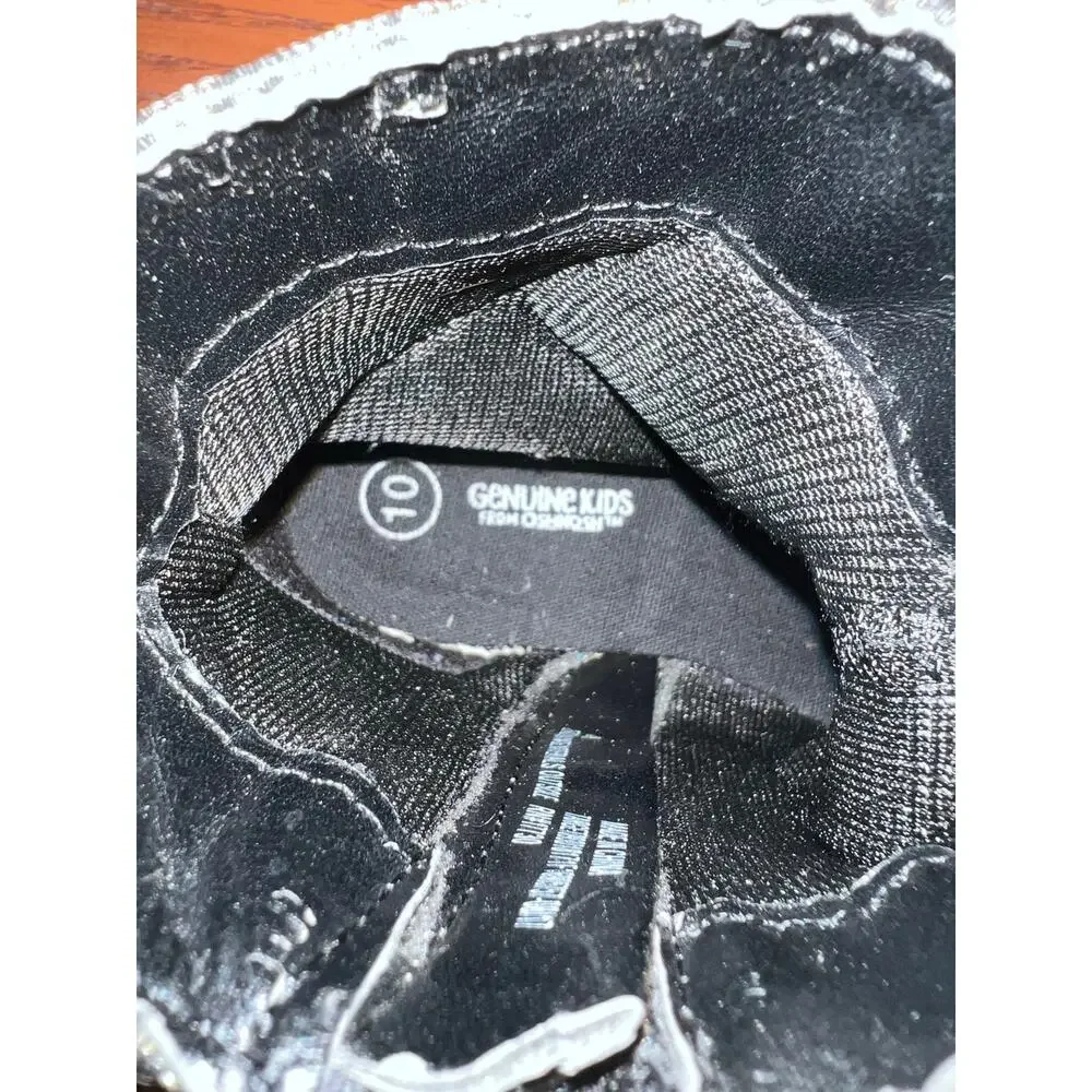 Genuine Kids/OshKosh black/silver brocade ankle boots Toddler girl size 10